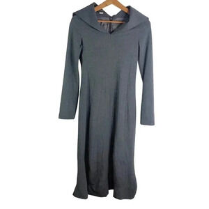 Vintage 90s Obzee by Kang Jin Young Grey Midi Dress Minimalist Brutalist Size 14